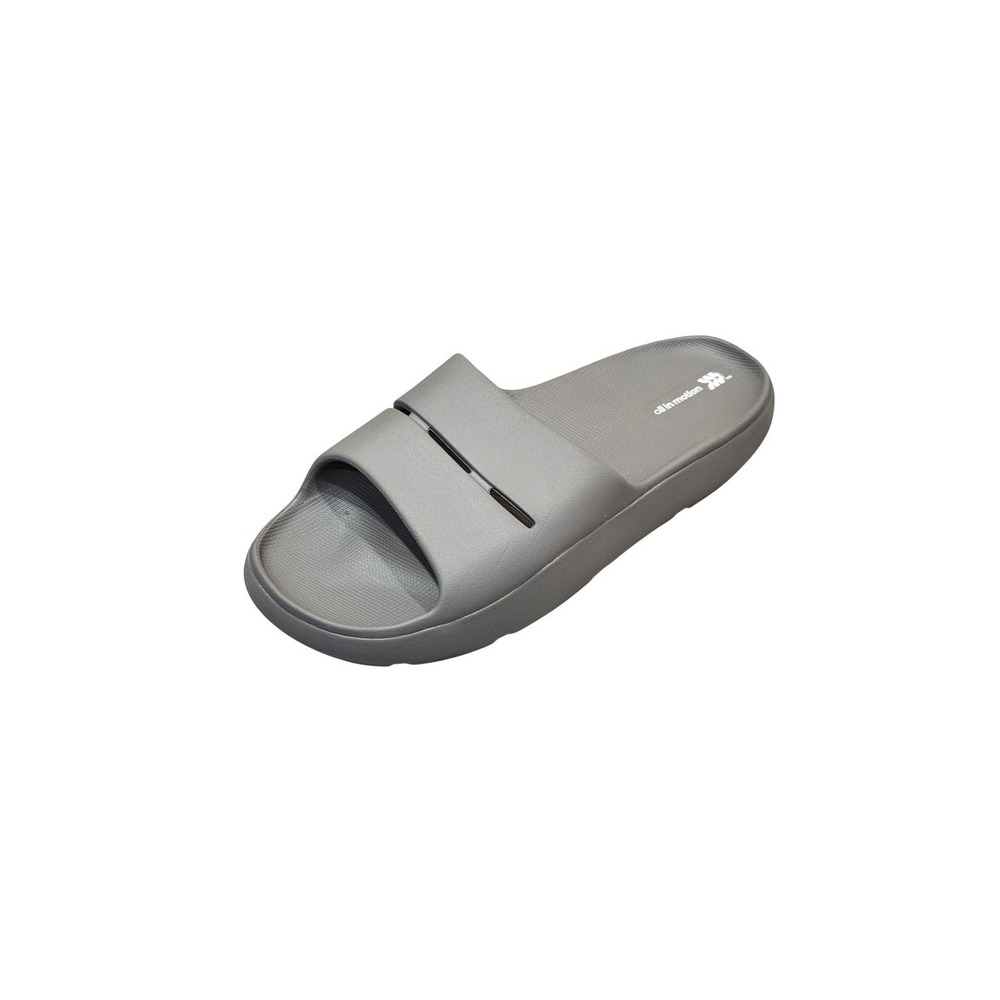 All in Motion Mens Archie Recovery Slide Sandals Gray Contoured Footbed Slip On - Picture 1 of 6